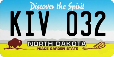 ND license plate KIV032