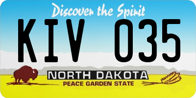 ND license plate KIV035