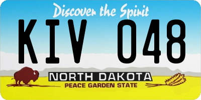 ND license plate KIV048
