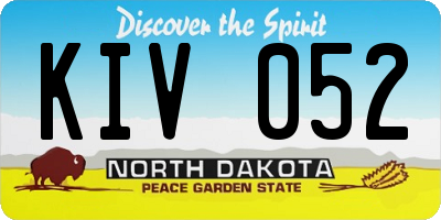 ND license plate KIV052