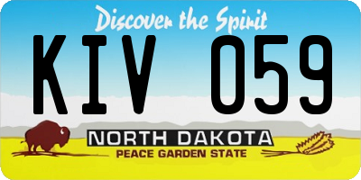 ND license plate KIV059