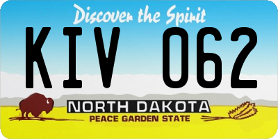 ND license plate KIV062