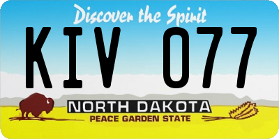 ND license plate KIV077