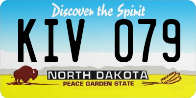 ND license plate KIV079
