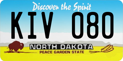 ND license plate KIV080