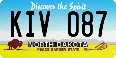 ND license plate KIV087