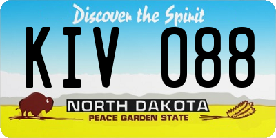 ND license plate KIV088