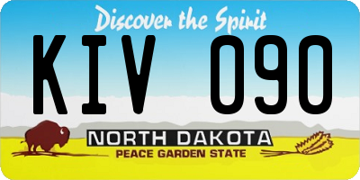 ND license plate KIV090