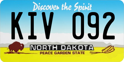 ND license plate KIV092