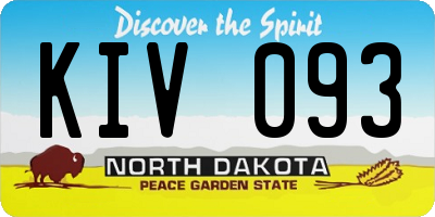 ND license plate KIV093
