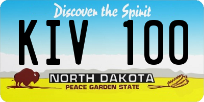 ND license plate KIV100
