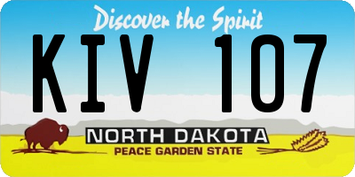 ND license plate KIV107