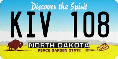 ND license plate KIV108