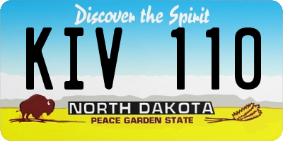 ND license plate KIV110