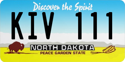 ND license plate KIV111