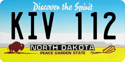 ND license plate KIV112