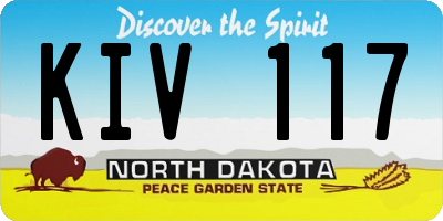 ND license plate KIV117