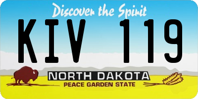 ND license plate KIV119