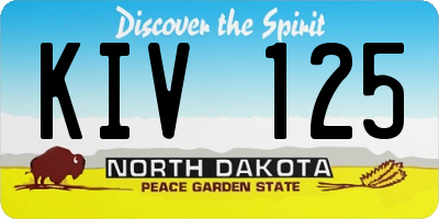ND license plate KIV125