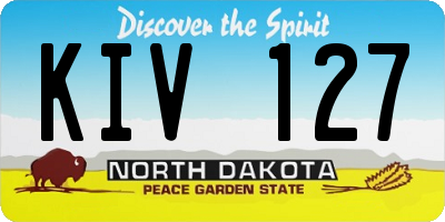 ND license plate KIV127