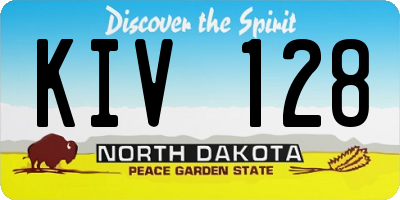 ND license plate KIV128