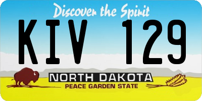 ND license plate KIV129