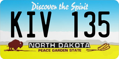 ND license plate KIV135