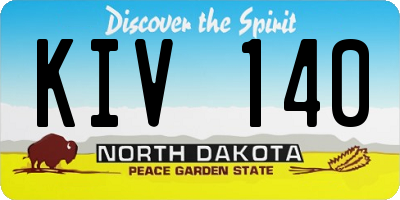 ND license plate KIV140