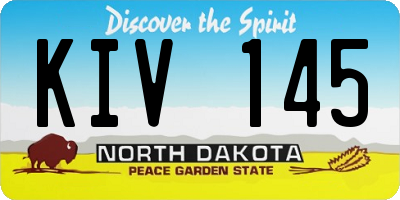 ND license plate KIV145