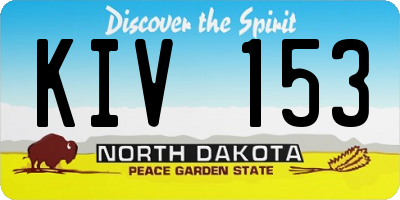 ND license plate KIV153