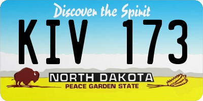 ND license plate KIV173