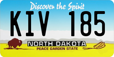 ND license plate KIV185