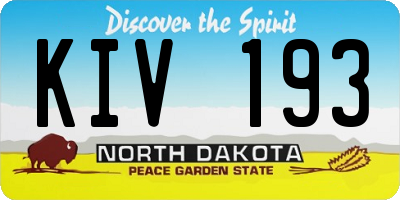 ND license plate KIV193
