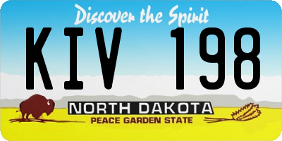 ND license plate KIV198