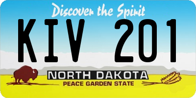 ND license plate KIV201