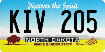 ND license plate KIV205