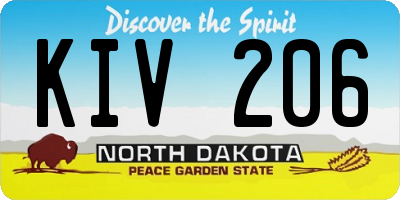 ND license plate KIV206