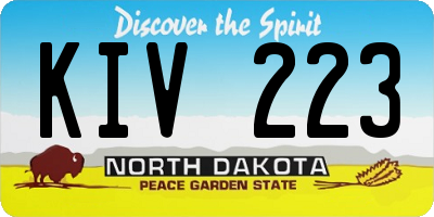 ND license plate KIV223