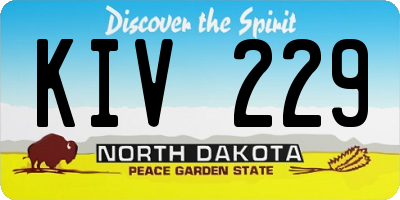 ND license plate KIV229