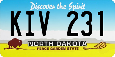 ND license plate KIV231