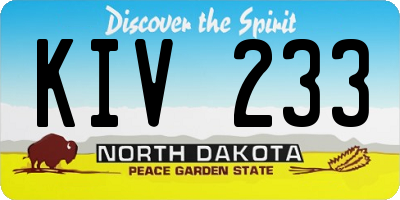 ND license plate KIV233