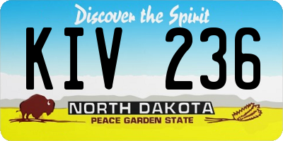 ND license plate KIV236