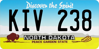 ND license plate KIV238