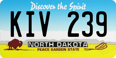 ND license plate KIV239