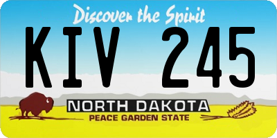 ND license plate KIV245