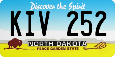 ND license plate KIV252