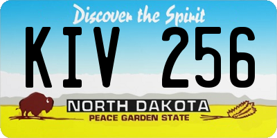 ND license plate KIV256
