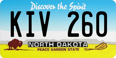 ND license plate KIV260