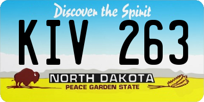 ND license plate KIV263