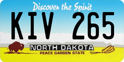 ND license plate KIV265